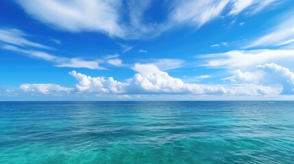 Obraz premium Scenic View of Blue Sky and Sea