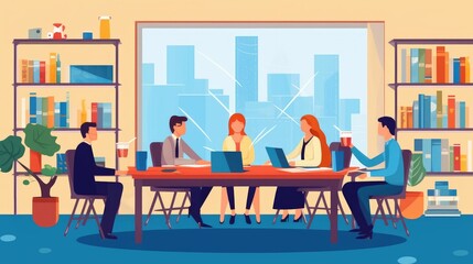 Business people negotiating and discussing at desk