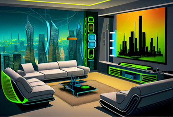  modern living room interior mock up, modern furniture and trendy home accessories
