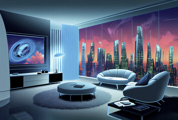  modern living room interior mock up, modern furniture and trendy home accessories
