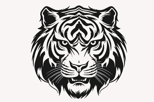 tiger head vector illustration mascot logo vector