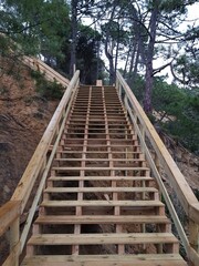 Wood stairs to the beach