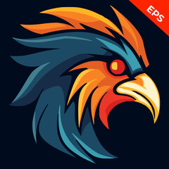 Fototapeta premium Phoenix, falcon, vector icon, power bird, good vector illustration
