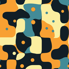 Abstract Aquascape: A Seamless Pattern of Lakes and Ponds in Soft and Vibrant Colors