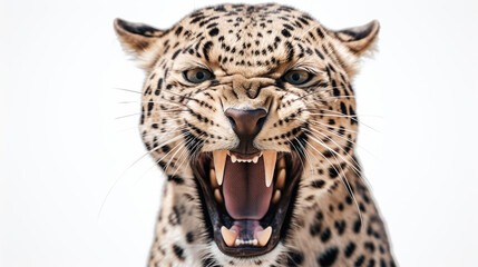 Fototapeta na wymiar Leopard on white background