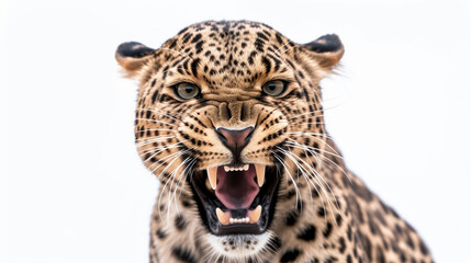 Leopard on white background