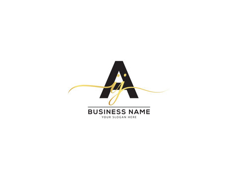 Creative Three Letter aij iaj Logo Icon, Premium Signature aij Logo Design