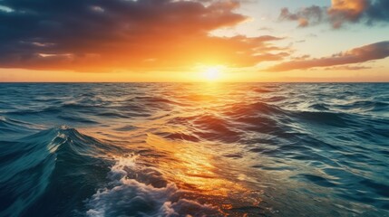 Fantastic sunrise on the ocean