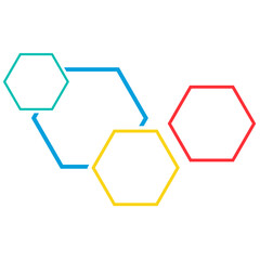 Hexagonal Colorful Line Pattern