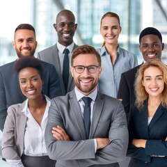 Corporate stock photo with business people