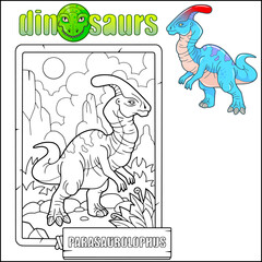 prehistoric dinosaur parasaurolophus coloring book - 601064334