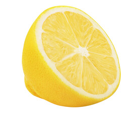 slice of lemon. Isolated on white background, with clipping path