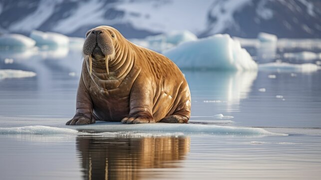 Walrus on piece of Ice