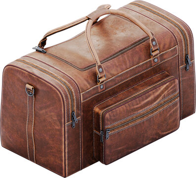 PNG Leather luggage infographic element isometric view