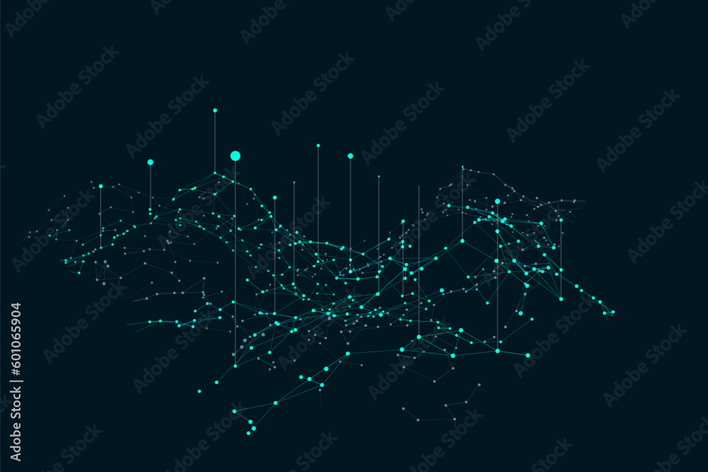 Wall mural big data visual information background. social network concept. connection vector background