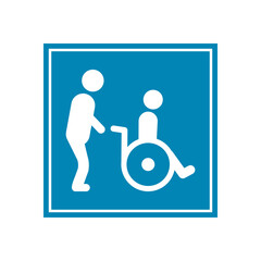 handicap flat icon, disabled people on wheelchair