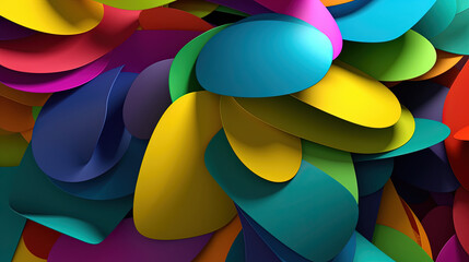Abstract colorful paper cut. Generative AI.