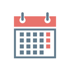 calendar flat icon, calendar vector color symbols