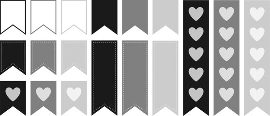 set of grey shapes, stickers for notebook