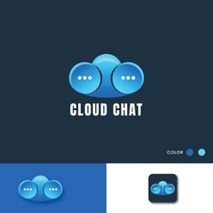 Cloud chat message modern logo design