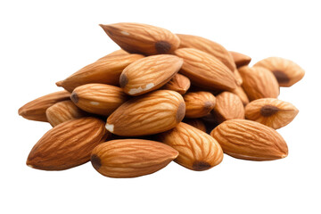 Almond isolated for good fat concept on transparent background. Generative Ai