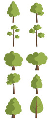Flat Tree Illustration Set Collection