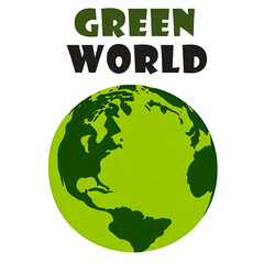 Green World, Save Earth,  Green Earth transparent background png