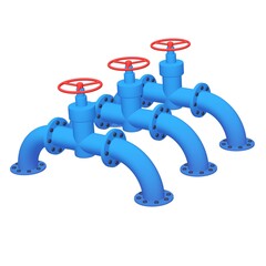 Red valve on the main gas pipeline