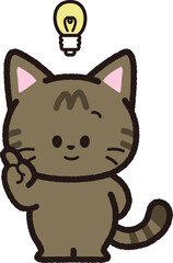 ポイントを教えてくれるキジトラ猫