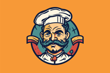 cook mascot logo vector illustration 