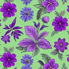 seamless pattern with flowers created with Generative AI technology