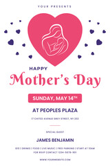 Happy Mother's Day vector greeting card style banner social media template flyer