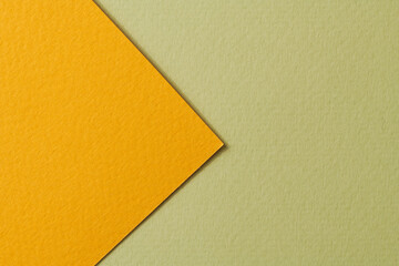 Rough kraft paper background, paper texture orange green colors. Mockup with copy space for text