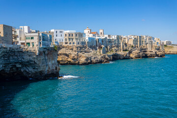 Fototapeta premium View of Polignano a Mare, province of Bari, Puglia, Italy