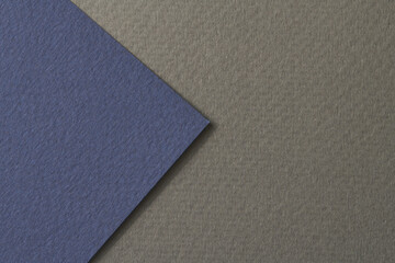 Rough kraft paper background, paper texture black blue colors. Mockup with copy space for text