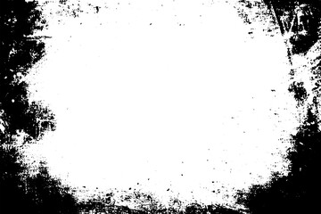 Grunge border texture background. Abstract frame overlay. PNG graphic illustration with transparent background.