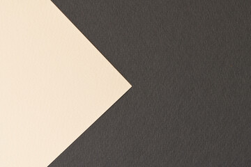 Rough kraft paper background, paper texture black ivory colors. Mockup with copy space for text