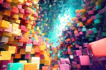 cubes wallpaper colorful 3d digital 