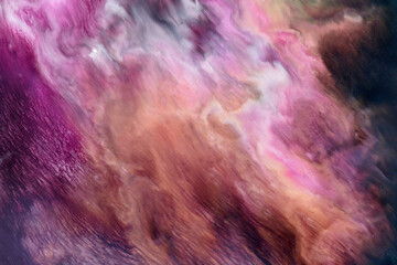 Abstract versicoloured background. Luxury fluid art. Waves, splashes and blots of acrylic alcohol ink, paints under water. Multicolored marble texture