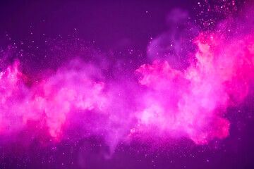 Background with a nebula that shines with various shades of purple and pinks. Ai generative