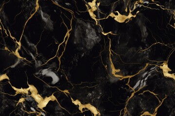 Obraz na płótnie Canvas Seamless Gold Black marble pattern