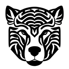Animal head vector design black and white