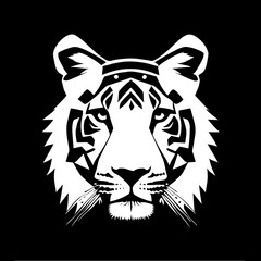 Animal head vector design black and white