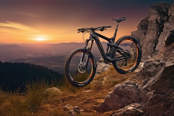 Fototapeta na wymiar mountain bike on sunset