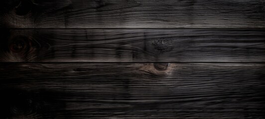 Wood black background, dark wooden abstract texture. Generative AI.