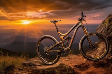 Fototapeta na wymiar Cycle on a mountain