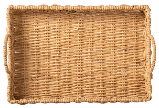 Handmade corn husk weave tray isolated on the white background.