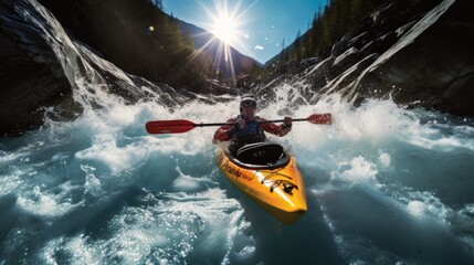 man kayaking