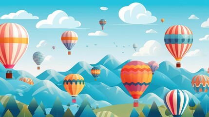 Fototapeta premium Hot air balloon festival banner