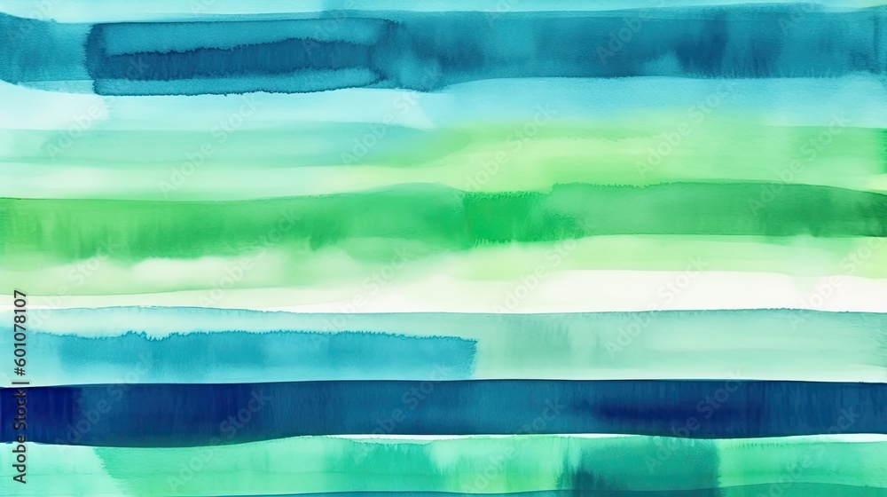 Canvas Prints blue green abstract background. watercolor pattern with stripes. generative ai.